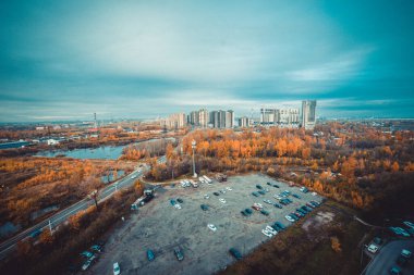 konut binalarının panoramik manzarası, üst manzara 