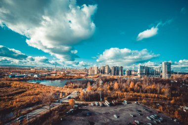 konut binalarının panoramik manzarası, üst manzara 