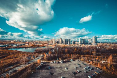 konut binalarının panoramik manzarası, üst manzara 