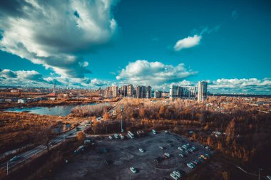 konut binalarının panoramik manzarası, üst manzara 