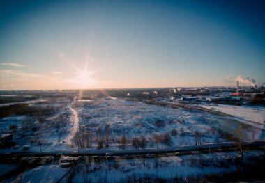 Kış manzarası, yukarıdan manzara 