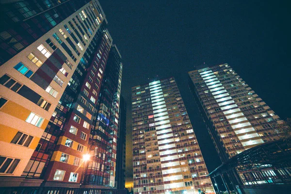 Sunset Residential Area River Bank Top View — Stock Photo, Image