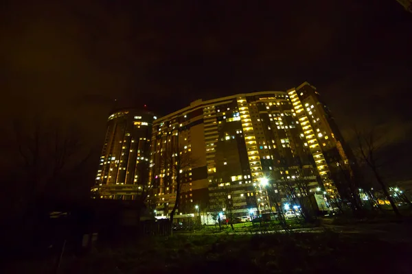 Sunset Residential Area River Bank Top View — Foto Stock