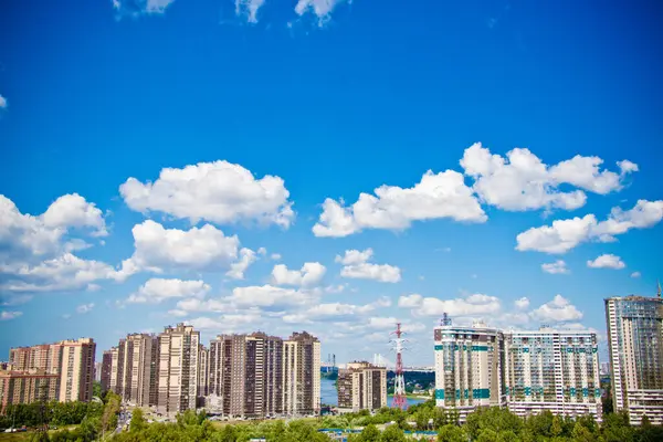 Panoramic View Residential Buildings Top View — 图库照片