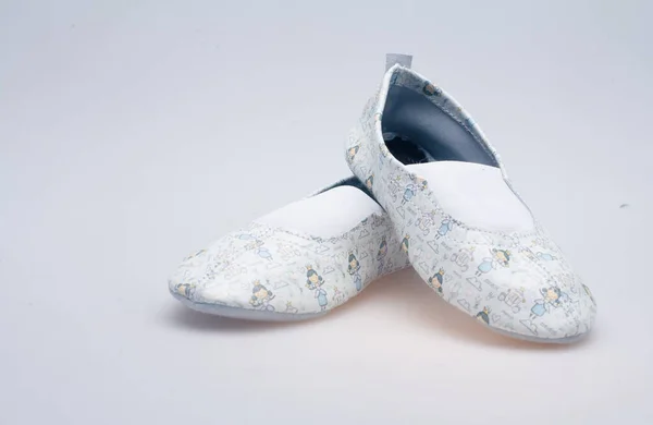 Шкіряне Жіноче Взуття Білому Тлі Крупним Планом — стокове фото