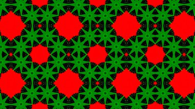 Arka plan Kızıl Yıldız Şablonu. Soyut kaleydoskop arka planı Eşsiz kaleydoskop tasarımı.