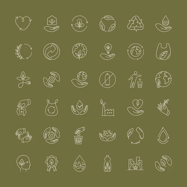 Векторный Набор Элементов Дизайна Шаблоны Логотипа Иконки Значки Модном Линейном — стоковый вектор