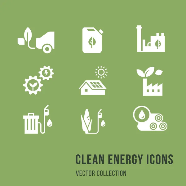Conjunto Iconos Eco Vector Estilo Plano Colección Eco Con Varios — Archivo Imágenes Vectoriales