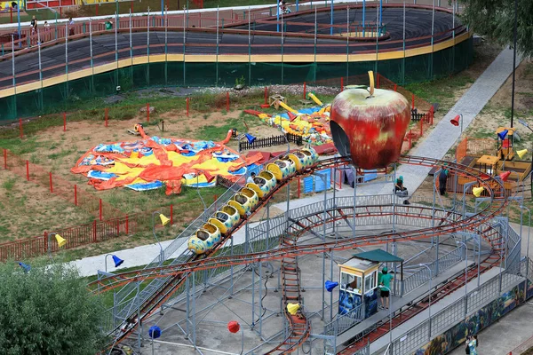 Kazan Rusia Agosto 2021 Parque Atracciones Kyrlai Desde Arriba Vista — Foto de Stock