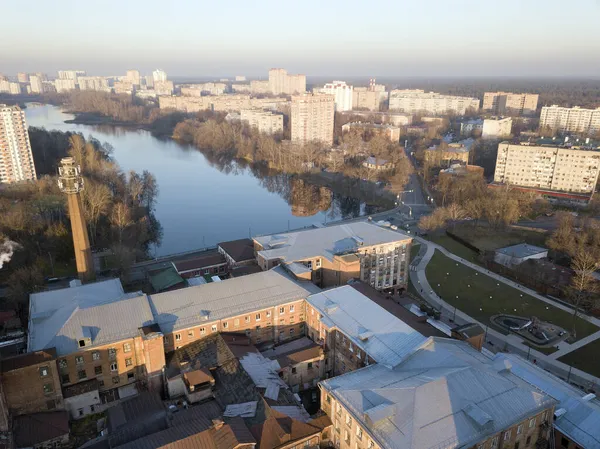 Історичний Центр Скайлайн Вид Старий Бавовняний Завод Місто Валашіха Московська — стокове фото