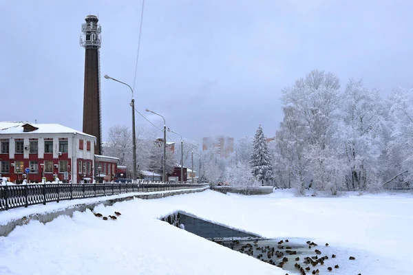 Balashikha Rusia Diciembre 2021 Centro Histórico Invierno Vista Antigua Fábrica — Foto de Stock