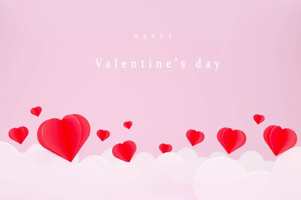 Valentines Day Background Heart Paper Banners Wallpaper Flyers Invitation Posters — Stock Photo, Image