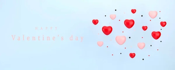 Happy Valentine Day Creative Love Composition Hearts — Stock Photo, Image