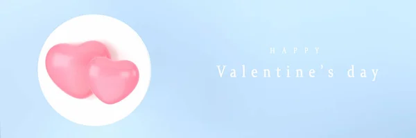 Cuore Rosa San Valentino Banner Design Durante Festival Dell Amore — Foto Stock