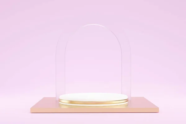 圆形平台商业展示厅 玻璃拱形弧形 — 图库照片