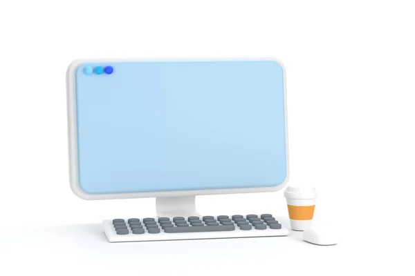 Makijaż Komputera Kreatywnego Projektanta Nowoczesne Gadżety Elektroniczne Białe Tło — Zdjęcie stockowe