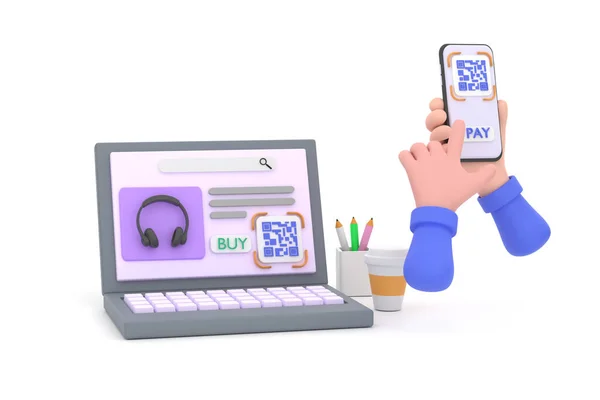 Hand Smartphone För Att Göra Mobil Plånbok Betalning Kod Skanning — Stockfoto