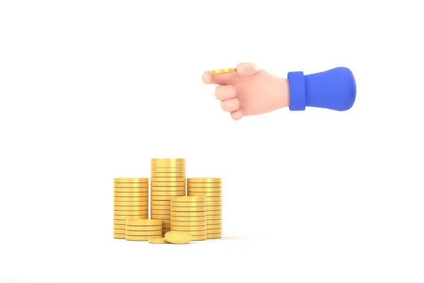 Een Munten Handen Spaargeld Concept — Stockfoto