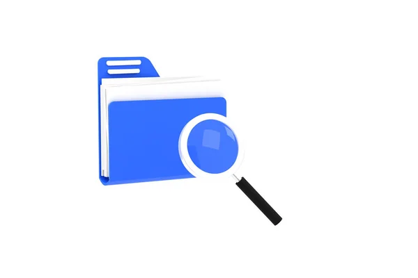 Folder Icon Magnifying Glass Open Folder Icon Folder Documents — Stock Photo, Image