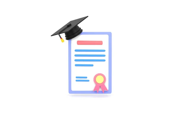 Achievement Award Grant Diploma Concepts Graduation Certificate Stamp Ribbon Bow — Foto de Stock