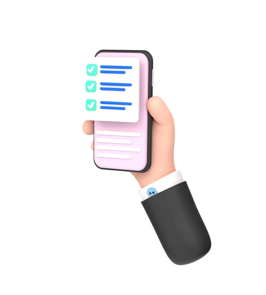 Task Management Todo Check List Mobile Phone Holding Hand — ストック写真