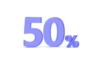 3D. Percentage icon 3D in red glass on white background 3d illustratio