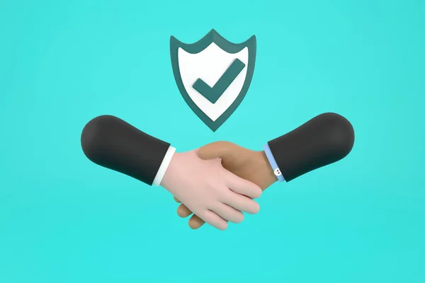 Trust Icon Handshake Icon Partnership Agreement Symbol Trust Protectio — Stock Fotó