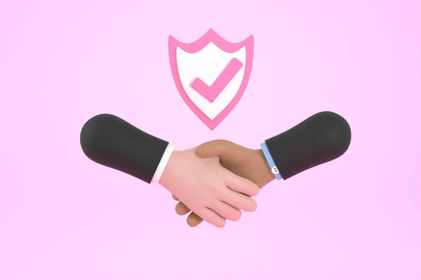 Значок Доверия Значок Рукопожатия Символ Партнерства Соглашения Trust Protectio — стоковое фото