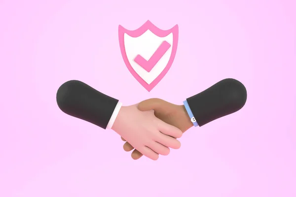 Trust Icon Handshake Icon Partnership Agreement Symbol Trust Protectio — Stock Fotó