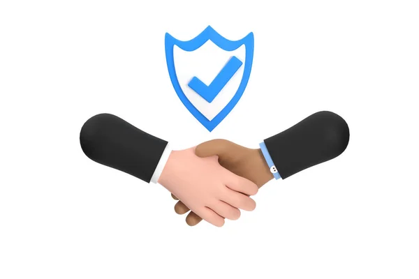 Trust Icon Handshake Icon Partnership Agreement Symbol Trust Protectio — Stock fotografie