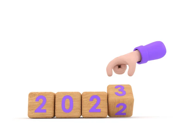 Mano Los Cubos Con 2022 Representa Nuevo Año 202 —  Fotos de Stock