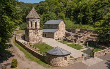 Mtsvane Monastery in Georgia. It is medieval complex in a forested valley also known as Green Monastery