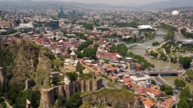 The urban landscape of Tbilisi. Birds-eye view