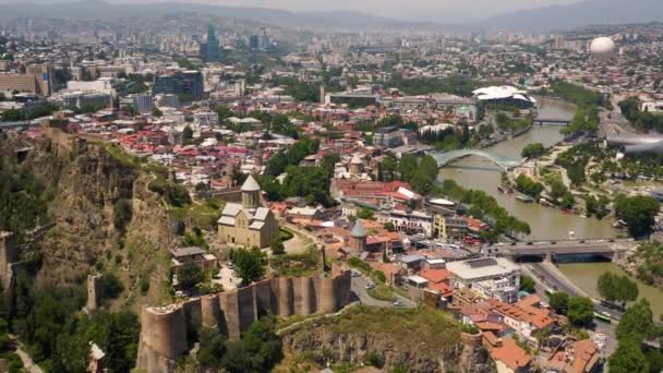 Urban Landscape Tbilisi Birds Eye View — Vídeo de Stock