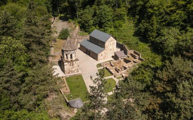 Mtsvane Monastery in Georgia. It is medieval complex in a forested valley also known as Green Monastery
