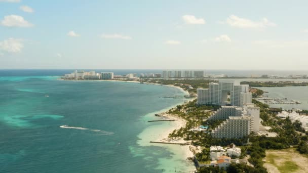 Vista Aérea Del Área Del Resort Cancún — Vídeo de stock