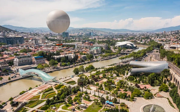 Georgia Tbilisi May 2022 Aerial View Tbilisi Its Modern Architecure — ストック写真