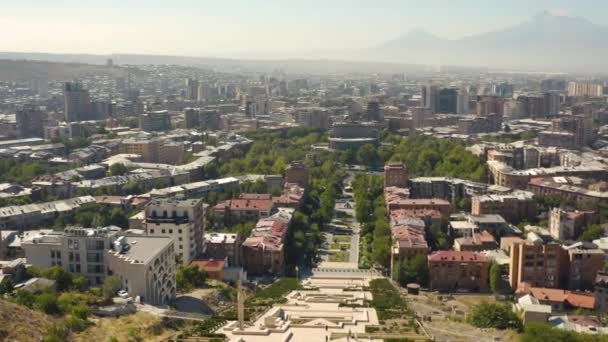 Cityscape Yerevan Столиця Вірменії Вид Повітря — стокове відео