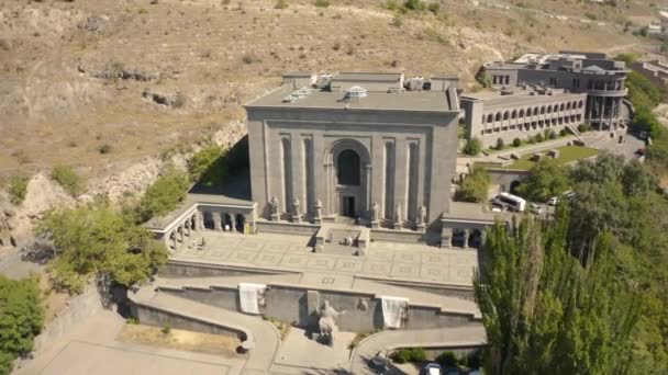 Aerial View Matenadaran Scientific Research Institute Yerevan — Stock Video