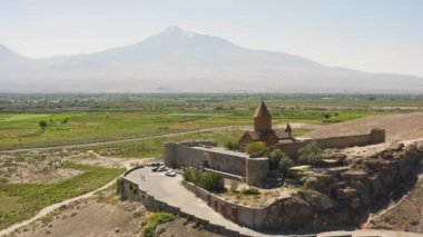 Ermenistan 'daki Khor Virap Manastırı' nın hava görüntüsü