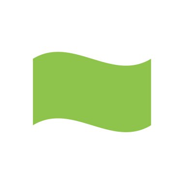 Dalgalı Yeşil Bayrak. İzole Vektör İllüstrasyonu