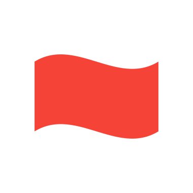 Dalgalı Kızıl Bayrak. İzole Vektör İllüstrasyonu