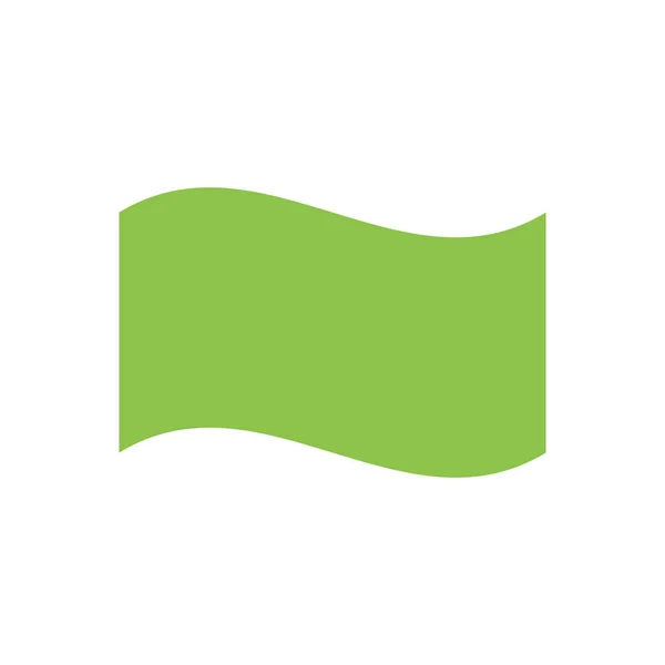 Bandiera Verde Ondeggiante Illustrazione Vettoriale Isolata — Vettoriale Stock