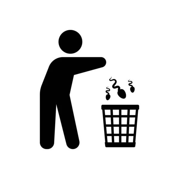 Abstract Sign Throwing Sperm Trash Basket — Image vectorielle