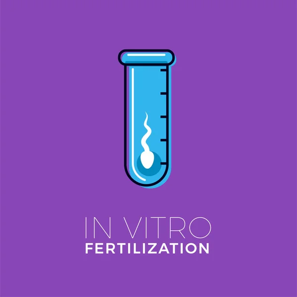 Sperm Blue Tube Vitro Fertilization Isolated Vector Illustration — Stockový vektor