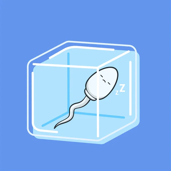 Sleeping Sperm Ice Cube — Stockový vektor