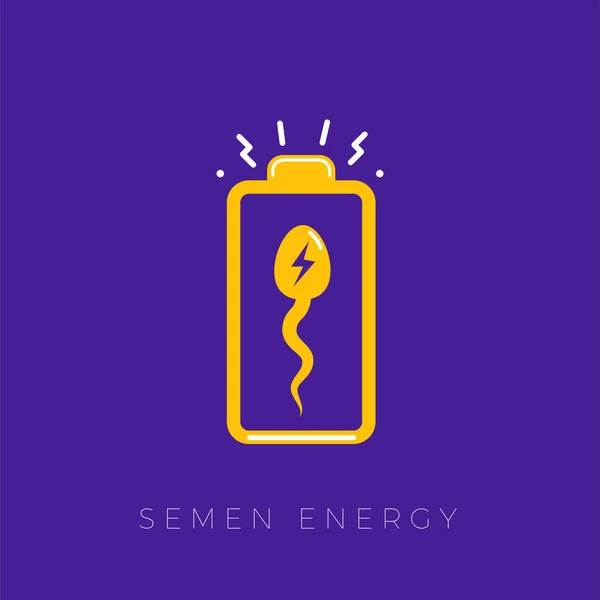 Abstract Sign Semen Energy Sperm Battery Sign — Image vectorielle