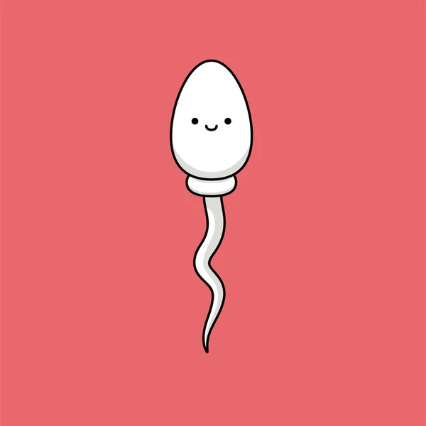 Das Lächelnde Weiße Sperma Isolierte Vektorillustration — Stockvektor