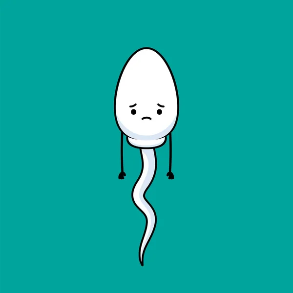 White Sperm Ist Traurig Isolierte Vektorillustration — Stockvektor