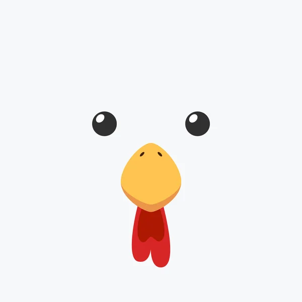 Simple Face Chicken Animal Face Illustration Isolated Vector — 스톡 벡터